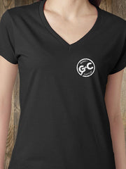 Women's V-neck T-shirt - G&C SALOON SIGN